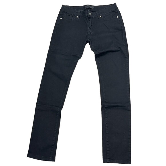 Zenana Jeans Mechanics Black Denim Jean Tapered Low Rise Stretch Size 9 - Picture 2 of 4